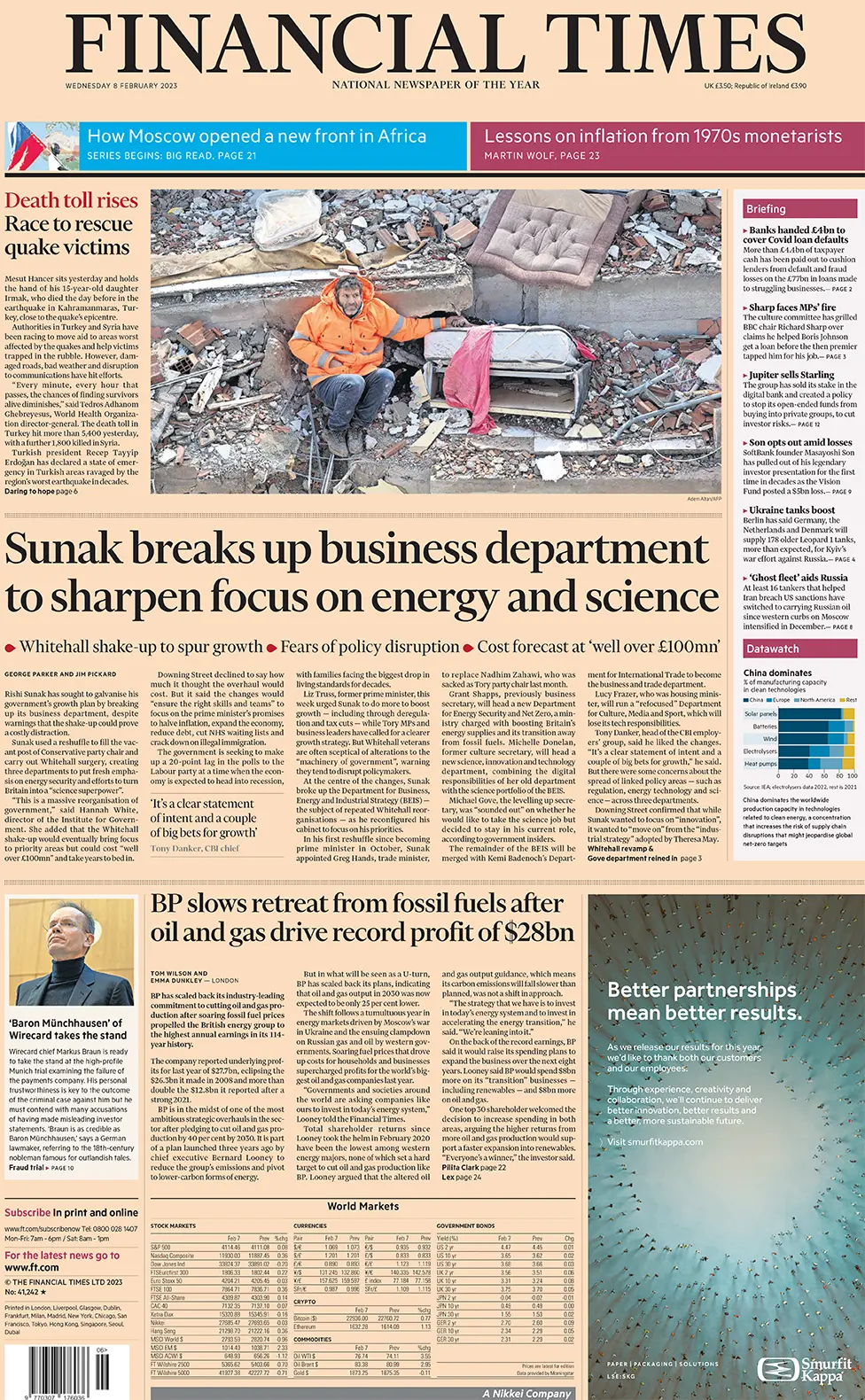Financial Times front page