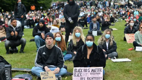 Wales News Service Hundreds of people have joined the Black Lives Matter protest in Cardiff