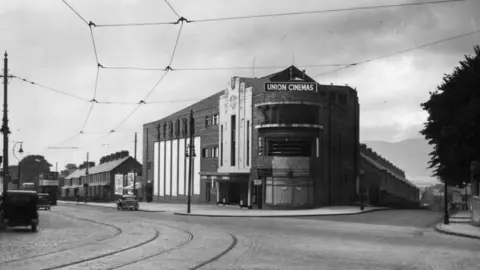 Strand Arts Centre Black and white photo of the Strand cinema in 1935