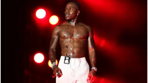 Getty Images DaBaby onstage at Rolling Loud festival