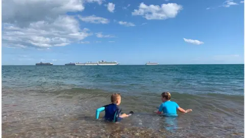 BBC Cruise ships off the coast of Weymouth