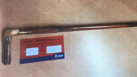 Northumbria Police Converted cane firearm