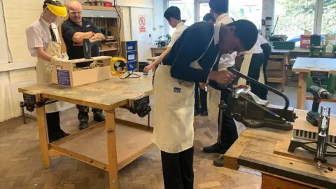 Simon Dedman/BBC Pupils at Southend School for Boys