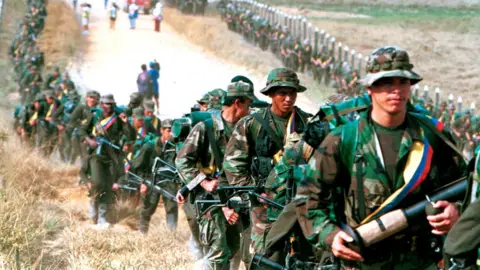 Reuters Farc rebels in Caqueta province, Colombia, 9 January 1999