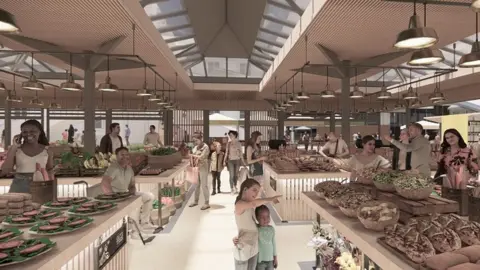 Leicester City Council CGI images of Leicester Market