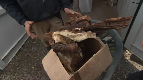 Rotten wood from a figurehead sculpture