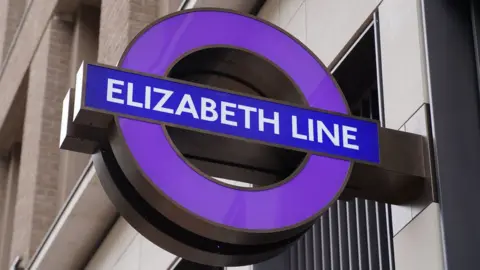 Transport for London Elizabeth Line sign