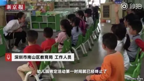 Beijing News Children in class at a preschool in China