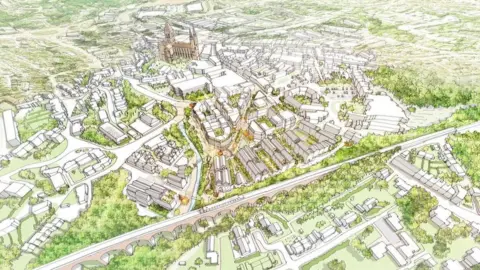 Cornwall Council Artist impression of the planned Pydar Street redevelopment in Truro