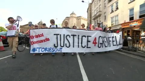 BBC Hundreds of anti-austerity protesters marched through Bristol city centre