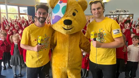 BBC Stephen Brown, Matt Thacker and Pudsey