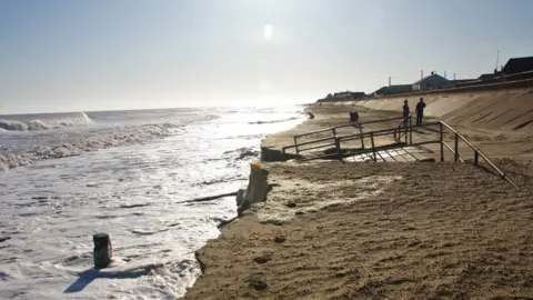 Maurice Gray Section of Norfolk coast near Bacton Refinery after much of the sandscaping has been washed away.