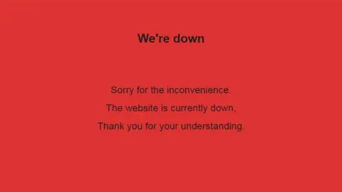 A message on the MWC website saying "we're down"