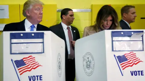 Reuters Donald Trump and his wife Melania Trump vote at PS 59 in New York, (November 8, 2016)