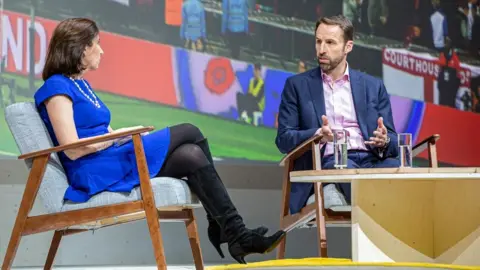 Google Gareth Southgate in conversation on stage at a Google event in London