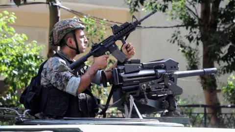 Reuters Lebanese soldier deployed at scene