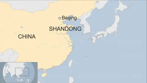 A map shows the location of Shandong in China