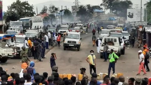 Getty Images Security services had secured the scene on Saturday morning.