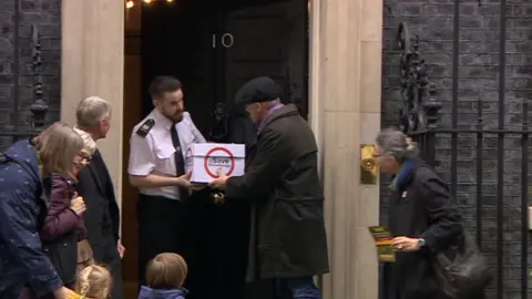 BBC Petition being handed in