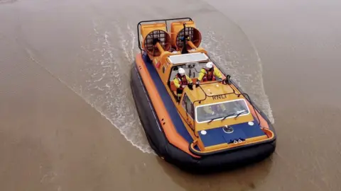 Martin Giles/BBC Aerial of RNLI hovercraft