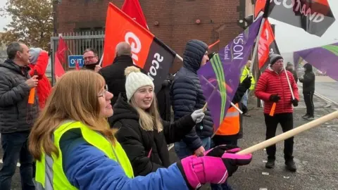 BBC GMB striking workers