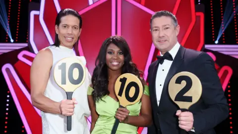 Getty Images Motsi Mabuse with fellow Let's Dance judges Jorge Gonzalez and Joachim Llambi