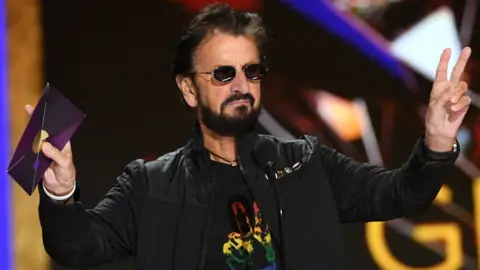 Getty Images Ringo Starr at the Grammy Awards in March 2021