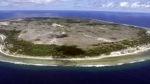 Getty Images An aerial photograph of Nauru: The world's smallest republic