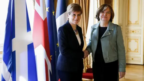 French government Nicola Sturgeon with French European Affairs minister Nathalie Loiseau