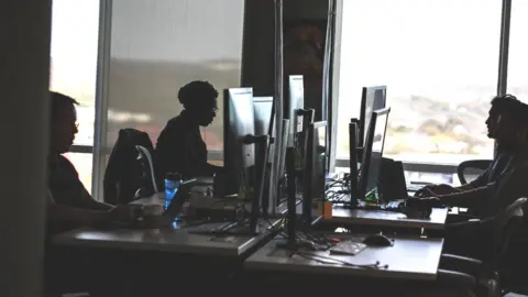 Getty Images Facebook moderators working at its offices in Austin, Texas