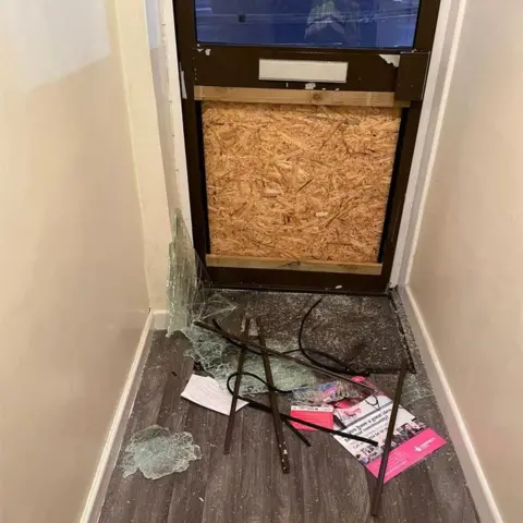 Caroline Dinenage Kicked in door
