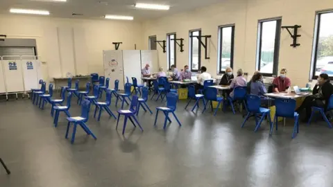 Sam Read/BBC Vaccination centre, Farley Hill, Luton