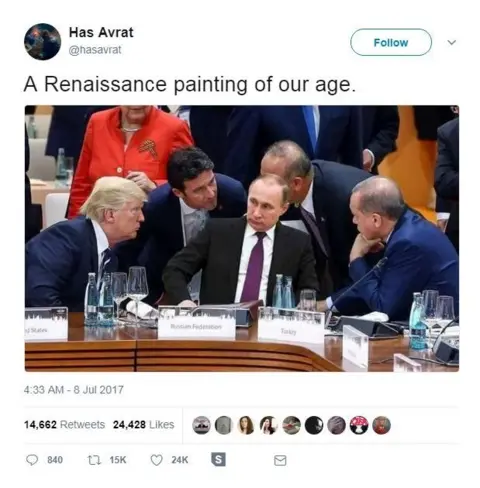 @hasavrat @HasAvrat tweeted the image with the caption: "A Renaissance painting of our age"