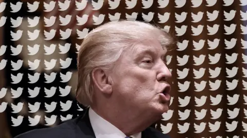 BBC photos illustration of trump and tweets