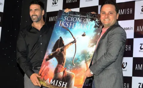Getty Images Bollywood actor Akshay Kumar released Tripathi's book on the Hindu god Ram