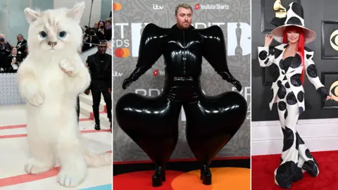 Getty/EPA Jared Leto at the Met Gala, Sam Smith at the Brit Awards, Shania Twain at the Grammys