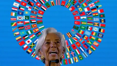 Getty Images International Monetary Fund Managing (IMF) director Christine Lagarde addresses the media during a press conference at the International Monetary Fund (IMF) and World Bank annual meetings in Nusa Dua, on Indonesia's resort island of Bali on October 13, 2018.