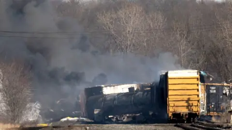 Getty Images Train derailment site