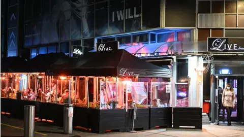 Getty Images New Year's Eve outside Live Lounge in Cardiff