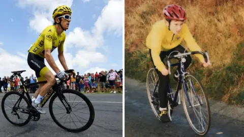 Getty Images / Debbie Wharton Geraint Thomas now and as a child