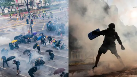 Getty Images/Reuters In 2019, the protests escalated into violent clashes