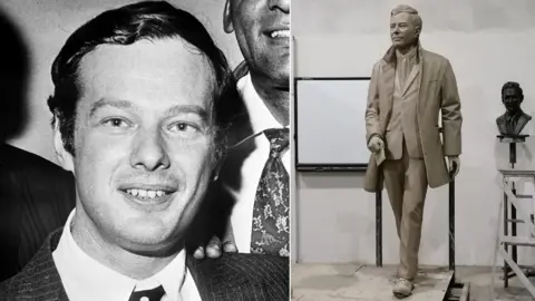 PA Media/Brian Epstein Legacy Project Brian Epstein and a statue of him