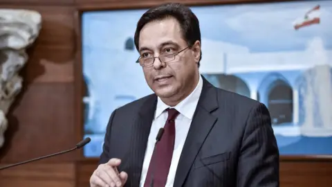 EPA Hassan Diab speaks after forming a new government in Lebanon (21 January 2020)