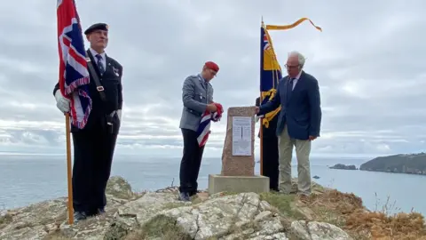 BBC Unveiling of plaques on a memorial stone