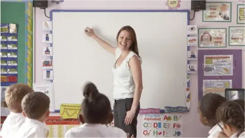 Getty Images A classroom teacher at a whiteboard