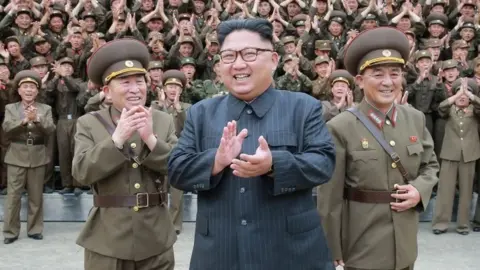 AFP PHOTO/KCNA VIA KNS North Korean leader Kim Jong-Un inspects the Command of the Strategic Force of the Korean People"s Army