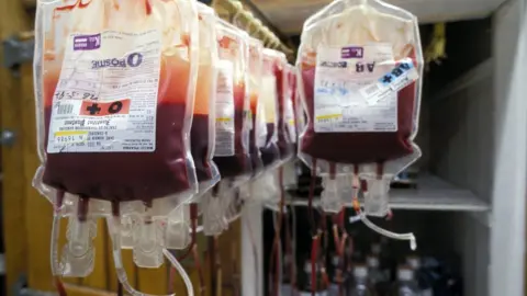 Getty Images Bags for blood transfusions