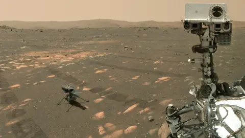 Rover plus helicopter