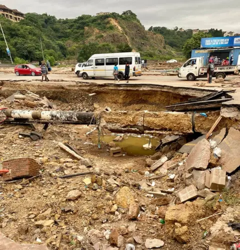 BBC/Camilla Mills Devastastation from floods