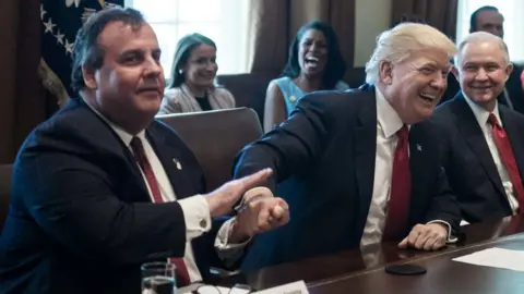 Getty Images Christie and Trump during happier times at the White House in 2017